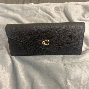 Coach Large Black Wallet with Gold Accent